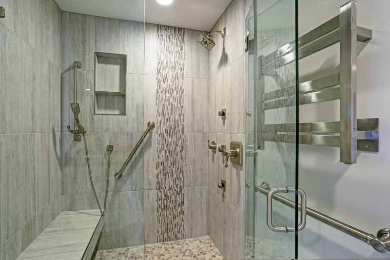 Walk-in Shower with Stone Tiles