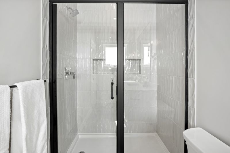 Finished Shower with Glass Doors